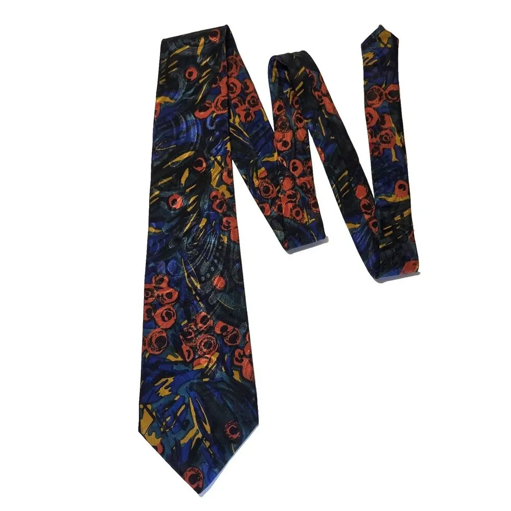 Stefano Rossini Abstract Print 100% Silk Tie Vintage Men’s Silk Tie